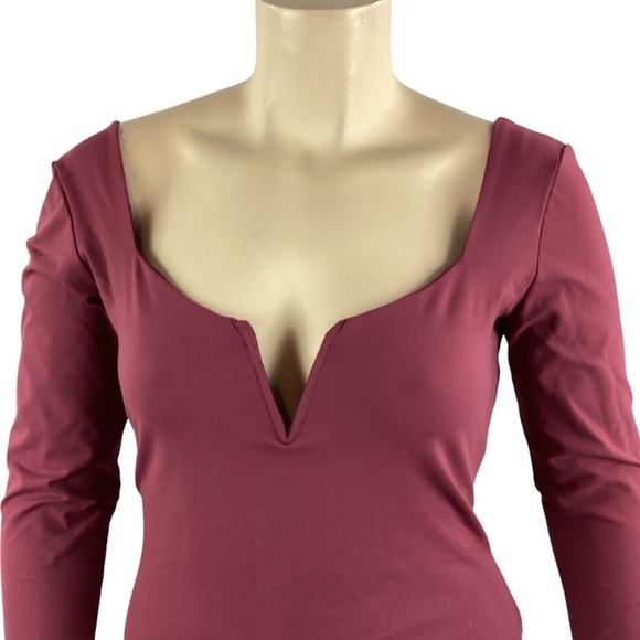 Free People Intimately Stars Aligned V-Wire Bodysuit Size XL Rhododendron - Picture 2 of 9